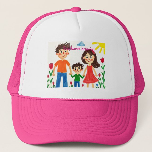 Be proud of your child artwork  trucker hat (Front)