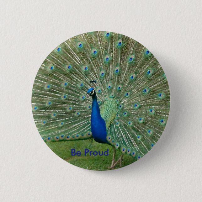 Be Proud Peacock Badge (Front)
