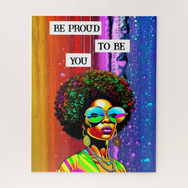 Be Proud To Be You | Groovy Woman of Colour Jigsaw Puzzle (Vertical)