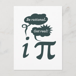be rational! get real! postcard