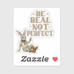 Be real not perfect Tie dye bunny Peace Hippie