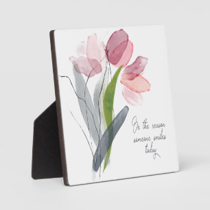 Be Reason Someone Smiles Today Pink Flowers Plaque