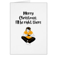 Be Right There: Funny Gamer Holiday Christmas Card