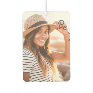 Be Safe Caption and Personalised Photo Heart Shape Car Air Freshener