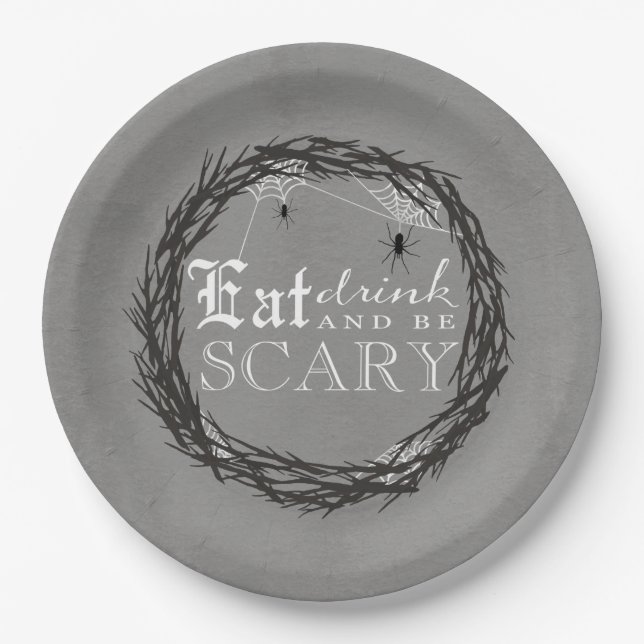 Be Scary Halloween - 9 inch paper plate (Front)