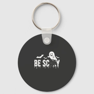 Be Scary Halloween Ghost Bat Design_1 Key Ring