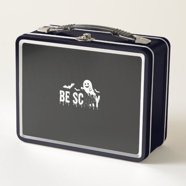 Be Scary Halloween Ghost Bat Design_1 Metal Lunch Box (Front)