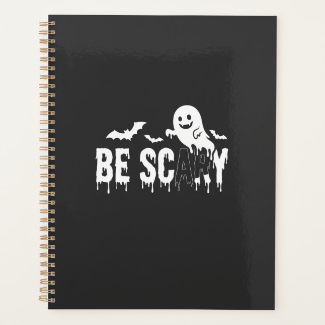 Be Scary Halloween Ghost Bat Design_1 Planner (Front)