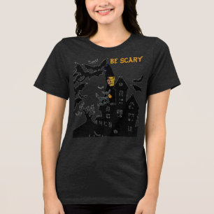 Be Scary Halloween Witch T-Shirt Tri-Blend Shirt