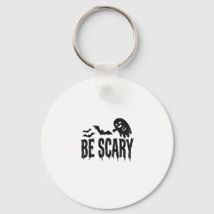 Be Scary Vintage Ghost Bat Halloween Shirt Design_ Key Ring