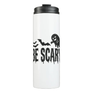 Be Scary Vintage Ghost Bat Halloween Shirt Design_ Thermal Tumbler