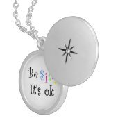 Be Silly It's ok-locket Silver Plated Necklace (Front Right)