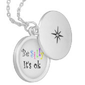 Be Silly It's ok-locket Silver Plated Necklace (Front Left)