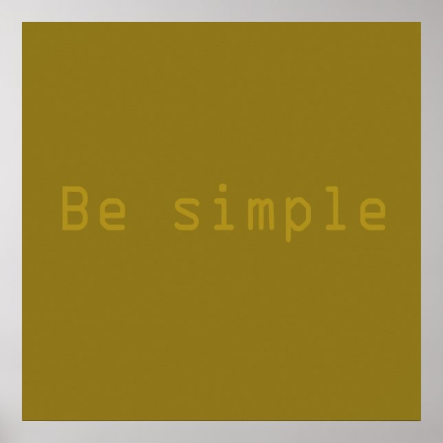 Be simple poster (Front)