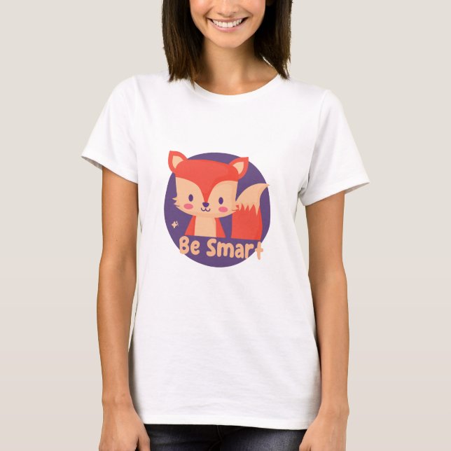 Be Smart Kawaii Funny Cute Baby Fox Red Colour  T-Shirt (Front)