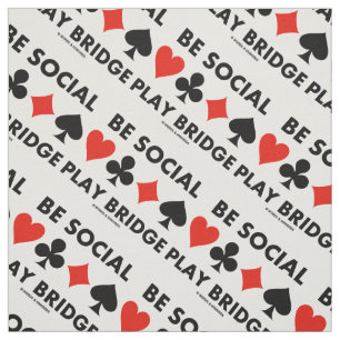 Be Social Play Bridge Four Card Suits Advice Fabric