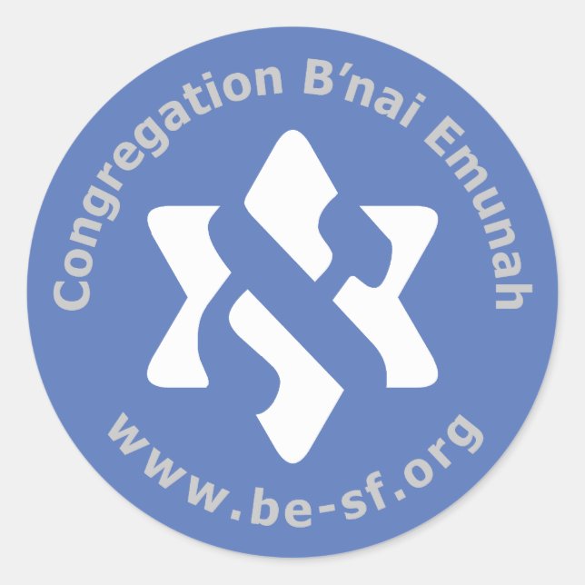 be star on blue classic round sticker (Front)