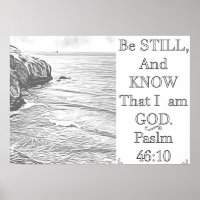 Be still and know, Adult coloring seascape