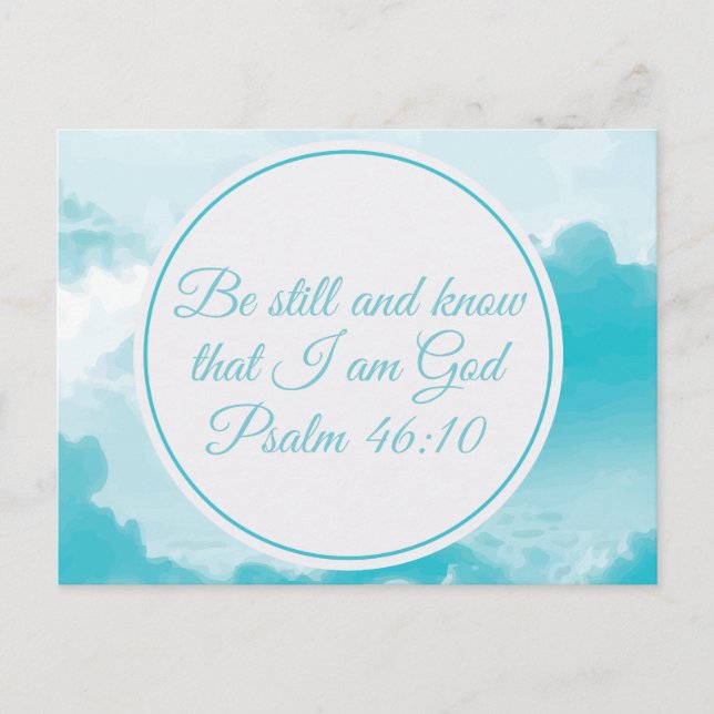 Be Still and Know Beautiful Christian Bible Verse Postcard (Front)