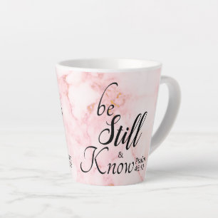 Be Still and Know Bible Verse 46:10 Pink Marble Latte Mug