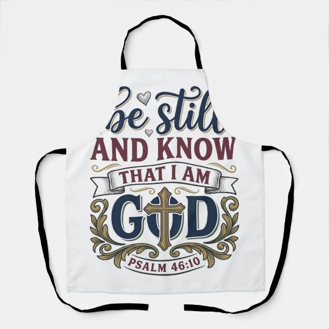 Be Still And Know Christian Psalm 460 Shirt Apron (Front)