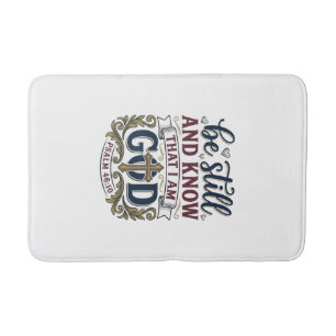 Be Still And Know Christian Psalm 460 Shirt Bath Mat