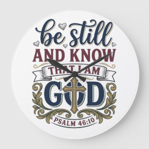 Be Still And Know Christian Psalm 460 Shirt Large Clock