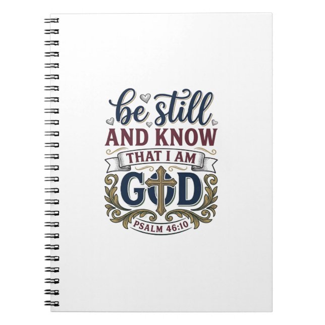 Be Still And Know Christian Psalm 460 Shirt Notebook (Front)