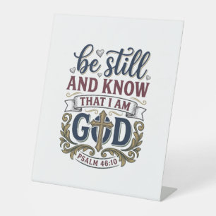 Be Still And Know Christian Psalm 460 Shirt Pedestal Sign