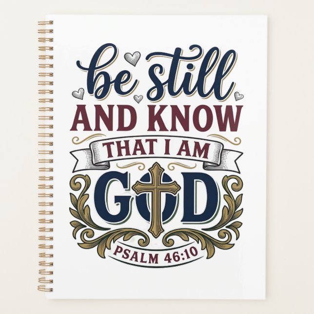 Be Still And Know Christian Psalm 460 Shirt Planner (Front)