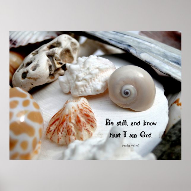 Be Still and Know Christian Seashell Photo Poster (Front)
