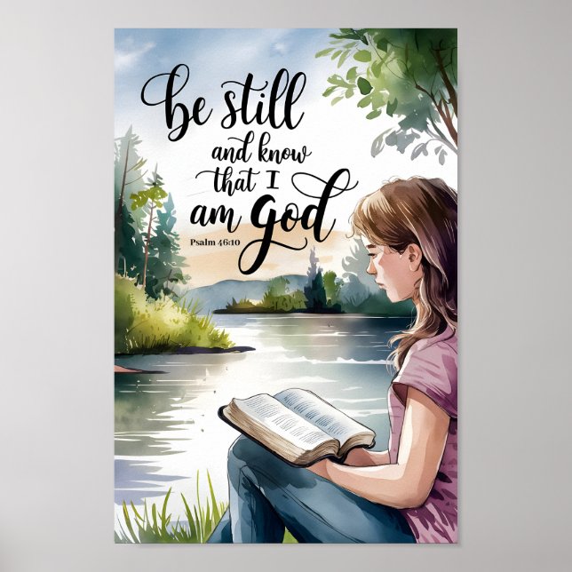 Be Still and Know Christian Teen Girl Wall Art (Front)