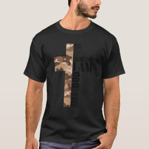 Be Still And Know God Christian Bible Verse Brown  T-Shirt