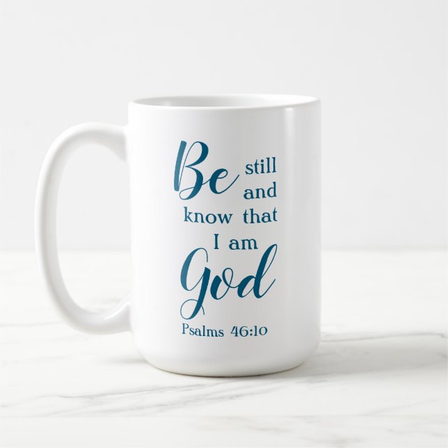 Be Still And Know | Personalised Christian Gift Coffee Mug (Left)