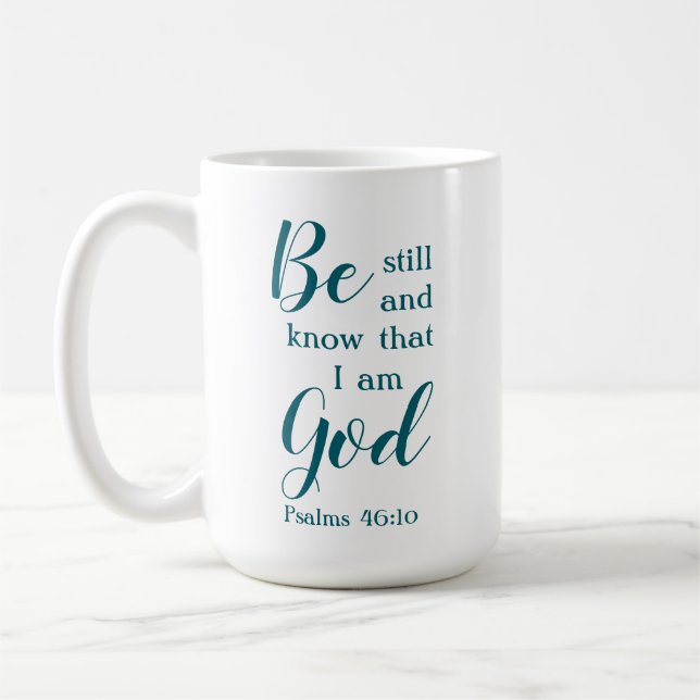 Be Still And Know | Personalised Script Name Gift Coffee Mug (Left)