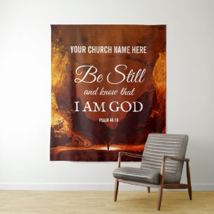 BE STILL AND KNOW Psalm 46:10 Church Wall Art Tapestry