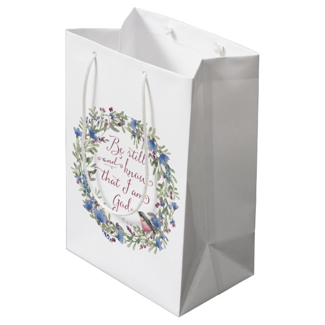 Be Still and Know - Psalm 46:10 Medium Gift Bag (Back Angled)