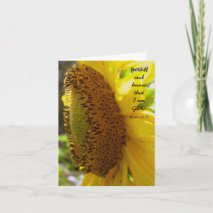 Be Still and Know Sunflower Custom Message Card