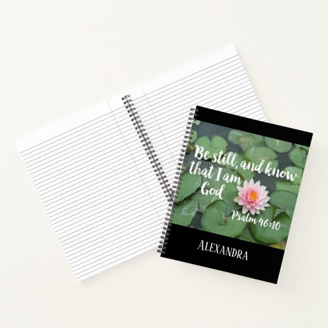 Be Still and Know that I am God Christian Bible Notebook (Inside)