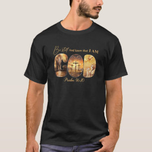 Be Still And Know That I Am God Christian Lion She T-Shirt