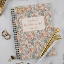 "Be Still and Know that I am God" Floral Notebook