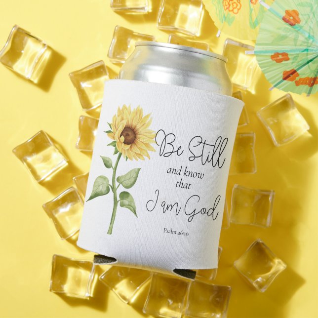 Be Still and Know that I am God Sunflower Can Cooler (In Situ Summer)