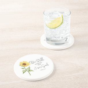 Be Still and Know that I am God Sunflower Coaster