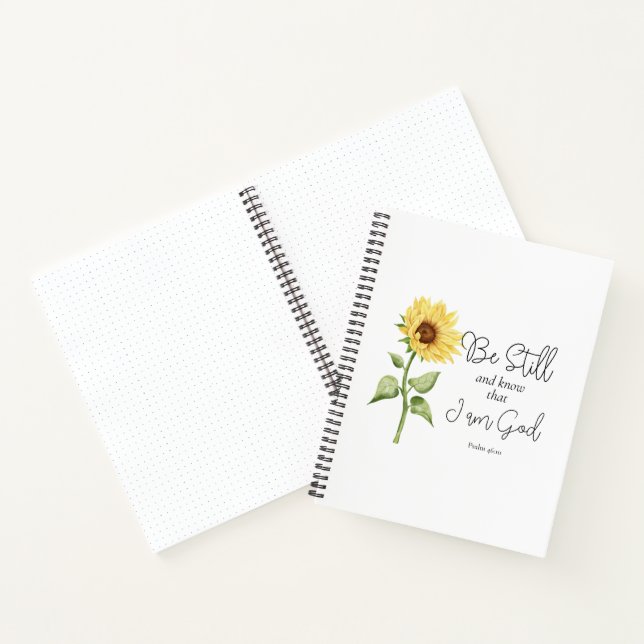 Be Still and Know that I am God Sunflower Notebook (Inside)