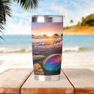 Be still beach sunset agate insulated tumbler