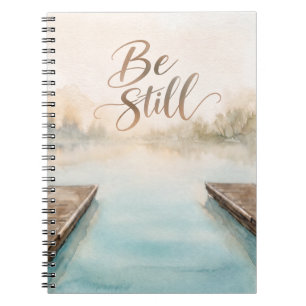 Be Still Calm Lake Water and Boat Docks Notebook