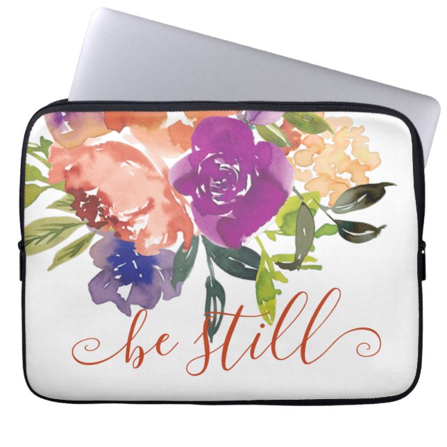 Be still floral  laptop sleeve (Front)