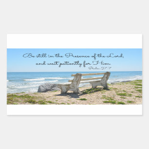 Be Still in the Presence of the Lord, Psalm 37:7 Rectangular Sticker