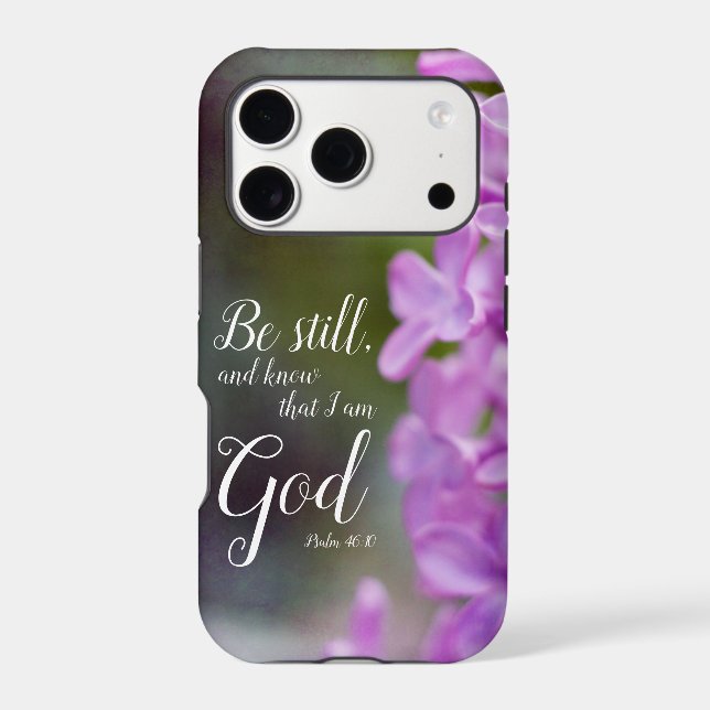 Be Still Psalm 46:10 Purple Lilac Flowers (Back)