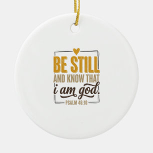 Be Still Psalm 46_10 Vintage Christian Shirt Desig Ceramic Tree Decoration